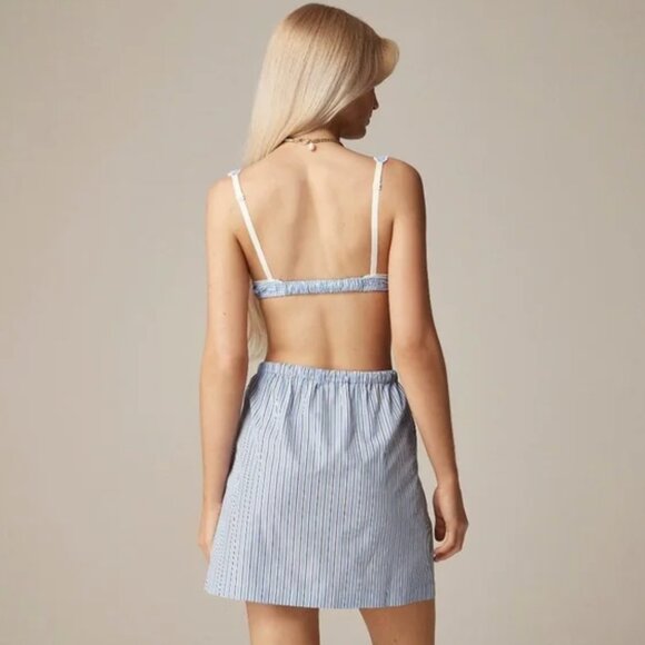 J.Crew Tie-waist Mini Skirt in Striped Cotton Poplin - Picture 3 of 8